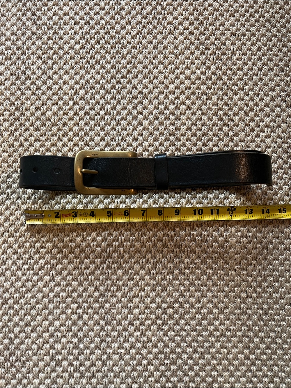 Vintage Ralph Lauren RL94 Brown Italian Leather Belt, Patina Solid Brass Buckle